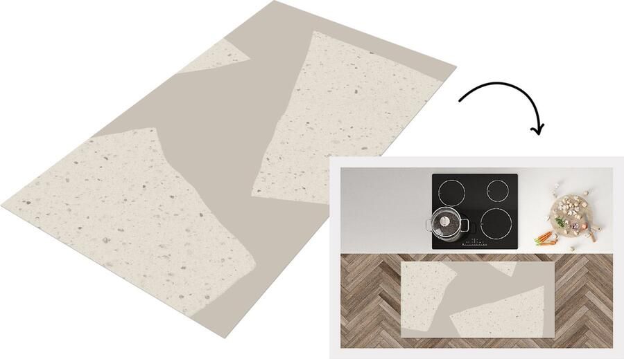 KitchenYeah Keukenloper Loper keuken Terrazzo Abstract Pastel Patronen 120x60 cm Keukenloper vinyl