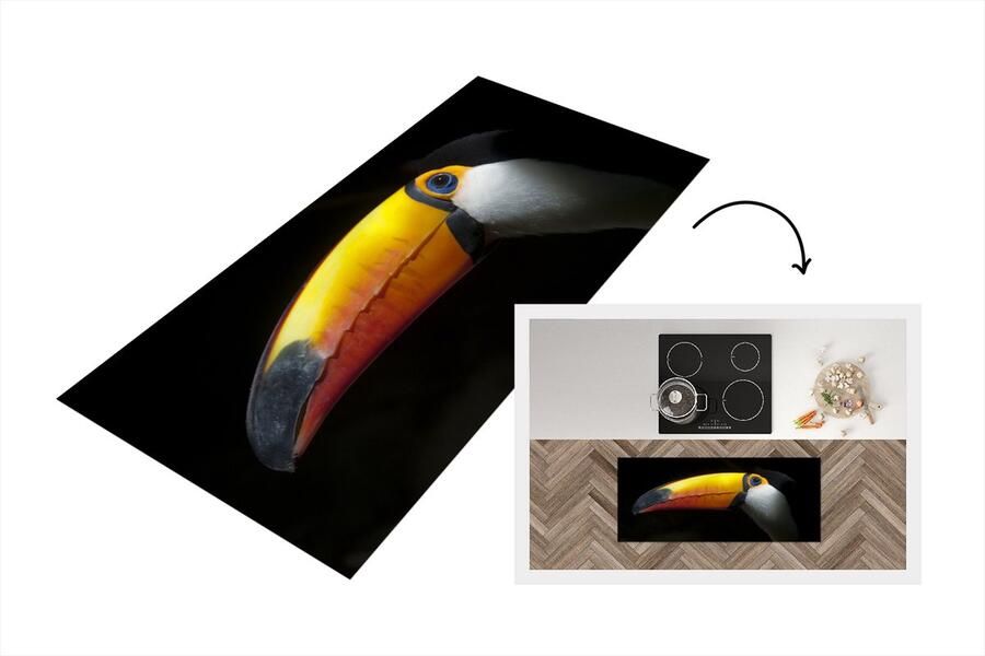 KitchenYeah Keukenloper Loper keuken Toekan Vogel Snavel 120x50 cm Keukenloper vinyl