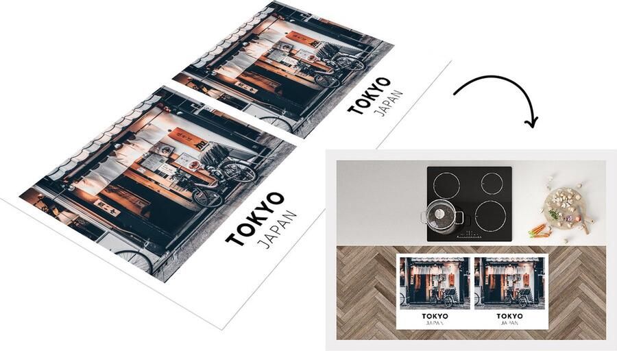 KitchenYeah Keukenloper Loper keuken Tokyo Japan Café 120x60 cm Keukenloper vinyl