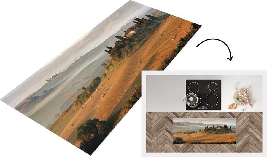 KitchenYeah Keukenloper Loper keuken Toscane Landschap Italië 120x50 cm Keukenloper vinyl