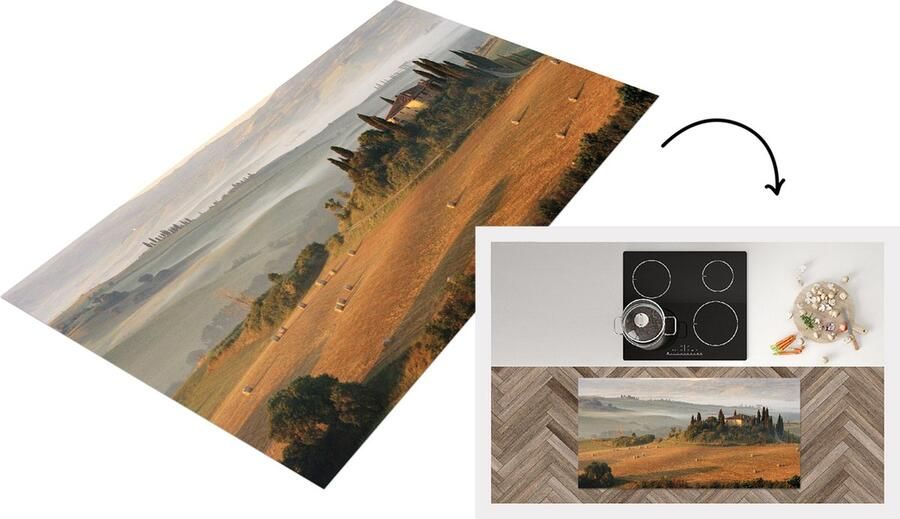 KitchenYeah Keukenloper Loper keuken Toscane Landschap Italië 120x60 cm Keukenloper vinyl