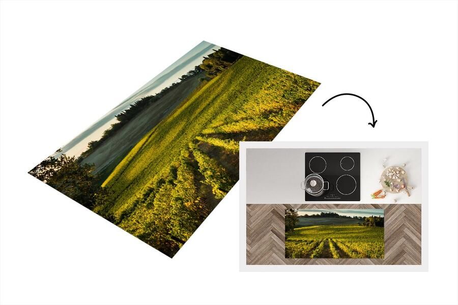 KitchenYeah Keukenloper Loper keuken Toscane Landschap Wijn 120x60 cm Keukenloper vinyl