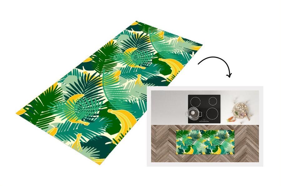 KitchenYeah Keukenloper Loper keuken Tropisch Bladeren Jungle Patronen 120x50 cm Keukenloper vinyl