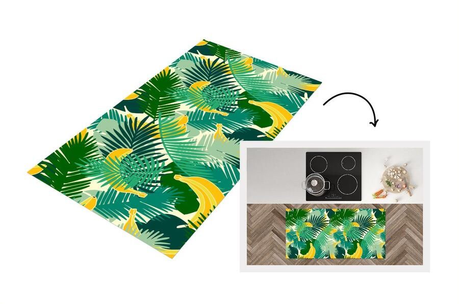 KitchenYeah Keukenloper Loper keuken Tropisch Bladeren Jungle Patronen 120x60 cm Keukenloper vinyl