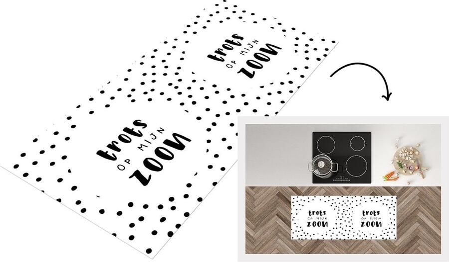 KitchenYeah Keukenloper Loper keuken Trots Zoon Spreuken Trots op mijn zoon Quotes Cadeau 120x50 cm Keukenloper vinyl