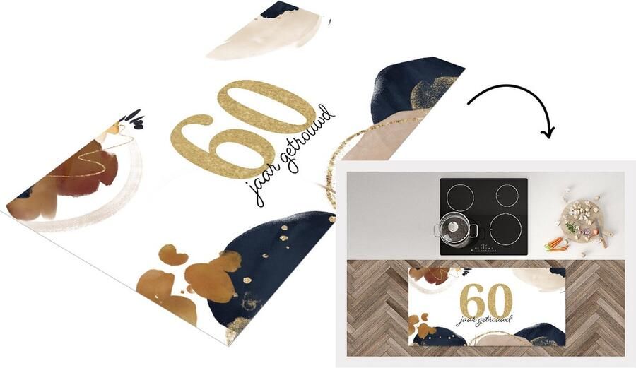 KitchenYeah Keukenloper Loper keuken Trouwen 60 jaar getrouwd Quotes Spreuken 120x60 cm Keukenloper vinyl