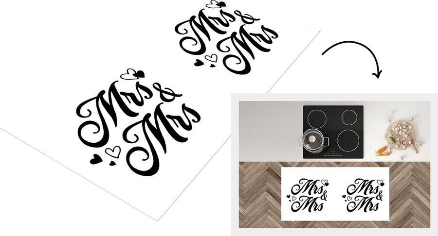 KitchenYeah Keukenloper Loper keuken Trouwen 'Mrs & Mrs' Quotes Spreuken 120x60 cm Keukenloper vinyl