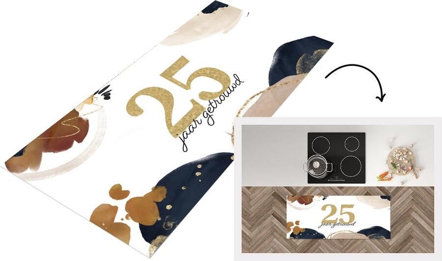 KitchenYeah Keukenloper Loper keuken Trouwen Quotes 25 jaar getrouwd Spreuken 120x50 cm Keukenloper vinyl