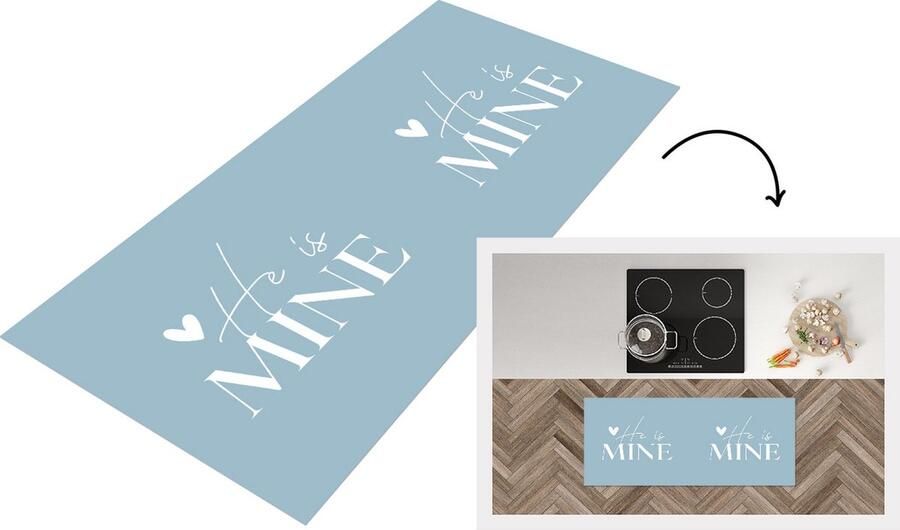KitchenYeah Keukenloper Loper keuken Trouwen Spreuken 'He is mine' Quotes 120x50 cm Keukenloper vinyl