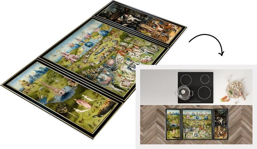 KitchenYeah Keukenloper Loper keuken Tuin der lusten schilderij van Jheronimus Bosch 120x60 cm Keukenloper vinyl