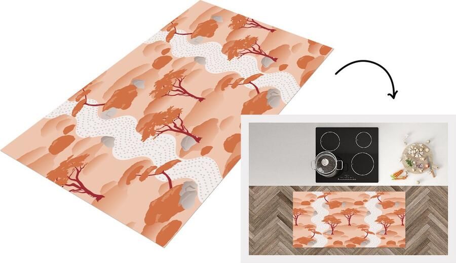 KitchenYeah Keukenloper Loper keuken Tuin Japan Patroon Azië 120x60 cm Keukenloper vinyl