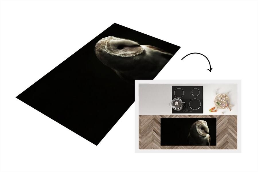 KitchenYeah Keukenloper Loper keuken Uil Vogel Portret 120x60 cm Keukenloper vinyl
