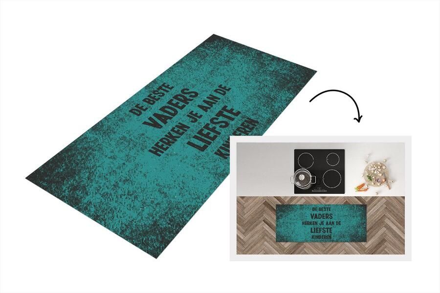 KitchenYeah Keukenloper Loper keuken Vader cadeautjes Spreuken Vaderdag De beste vaders Quote 120x50 cm Keukenloper vinyl