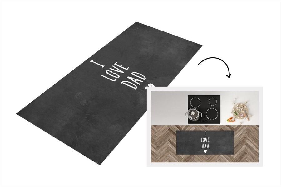 KitchenYeah Keukenloper Loper keuken Vader cadeautjes Vaderdag Quote I love dad Spreuken 120x50 cm Keukenloper vinyl