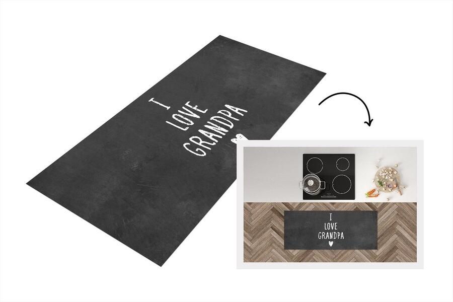 KitchenYeah Keukenloper Loper keuken Vaderdag Cadeau opa Spreuken I love grandpa Quote 120x50 cm Keukenloper vinyl