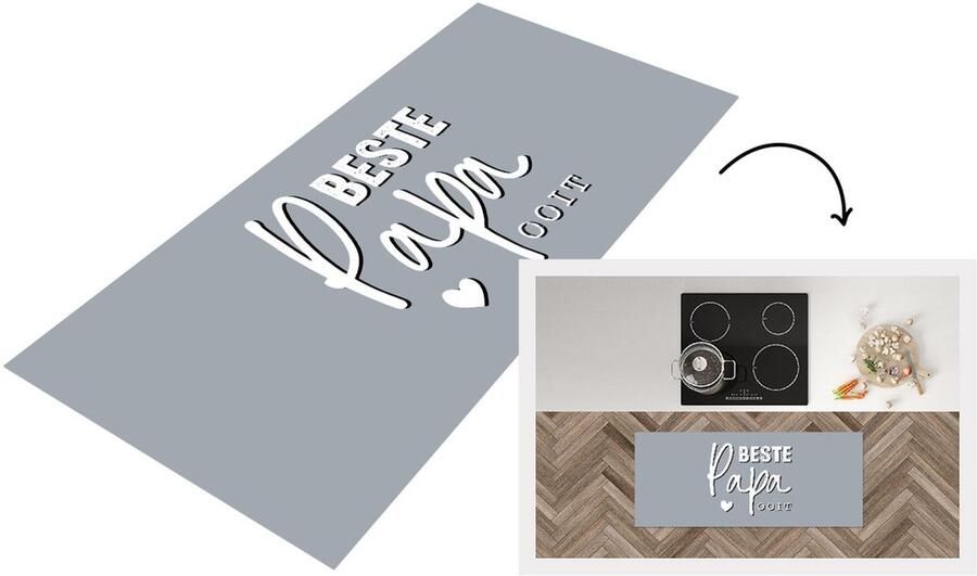 KitchenYeah Keukenloper Loper keuken Vaderdag cadeau Spreuken Vader Quote Beste papa ooit 120x50 cm Keukenloper vinyl