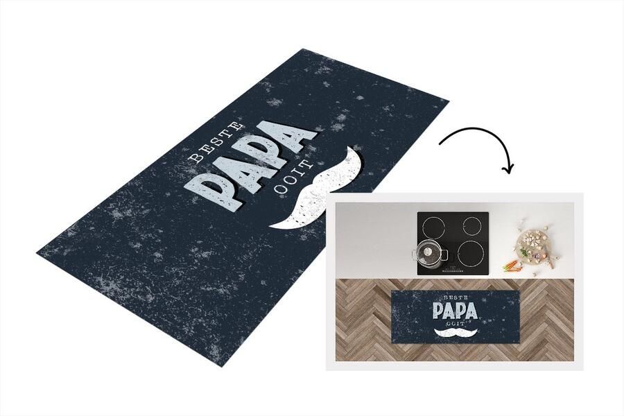 KitchenYeah Keukenloper Loper keuken Vaderdag Cadeau vader Quote Spreuken Beste papa ooit 120x50 cm Keukenloper vinyl