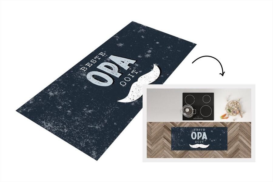 KitchenYeah Keukenloper Loper keuken Vaderdag Cadeau voor man Quote Beste opa ooit Spreuken 120x50 cm Keukenloper vinyl