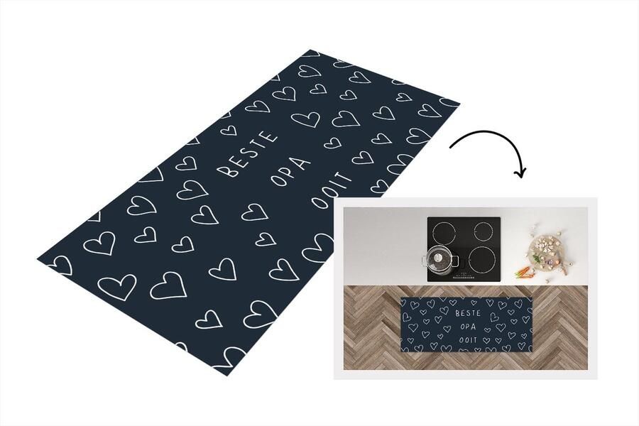 KitchenYeah Keukenloper Loper keuken Vaderdag cadeautje Opa Hart Beste opa ooit Spreuken 120x50 cm Keukenloper vinyl