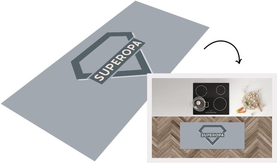 KitchenYeah Keukenloper Loper keuken Vaderdag Kado man Opa Superopa Quote Spreuken 120x50 cm Keukenloper vinyl