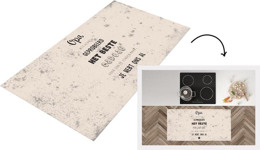KitchenYeah Keukenloper Loper keuken Vaderdag kado Opa Spreuken Het beste cadeau Quote 120x60 cm Keukenloper vinyl