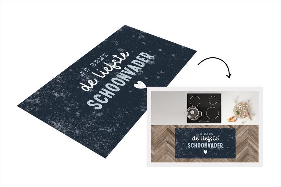 KitchenYeah Keukenloper Loper keuken Vaderdag kado Quote Schoonvader Je bent de liefste schoonvader Spreuken 120x60 cm Keukenloper vinyl