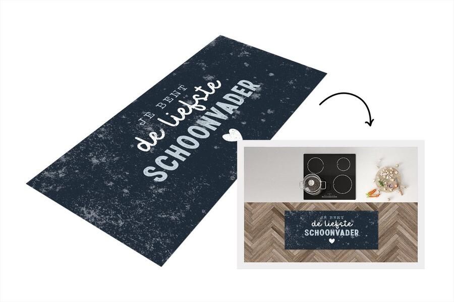 KitchenYeah Keukenloper Loper keuken Vaderdag kado Quote Schoonvader Je bent de liefste schoonvader Spreuken 120x50 cm Keukenloper vinyl