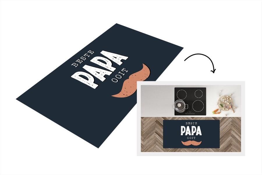 KitchenYeah Keukenloper Loper keuken Vaderdag Kado Vader Spreuken Quote Beste papa ooit 120x60 cm Keukenloper vinyl