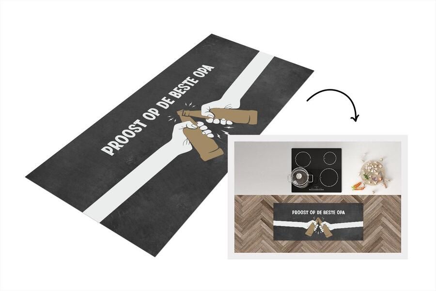 KitchenYeah Keukenloper Loper keuken Vaderdag kados Opa Proost op de beste opa Quote Spreuken 120x50 cm Keukenloper vinyl