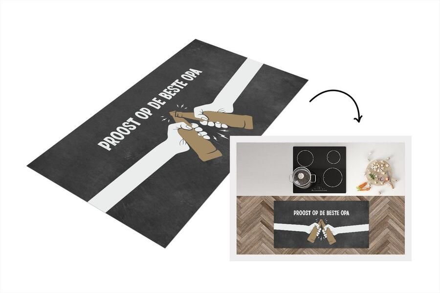 KitchenYeah Keukenloper Loper keuken Vaderdag kados Opa Proost op de beste opa Quote Spreuken 120x60 cm Keukenloper vinyl