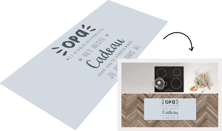 KitchenYeah Keukenloper Loper keuken Vaderdag Opa Spreuken Het beste cadeau Quote 120x50 cm Keukenloper vinyl