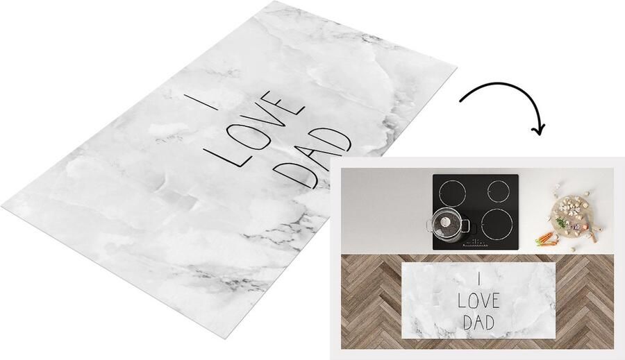 KitchenYeah Keukenloper Loper keuken Vaderdag Papa cadeau Quote I love Dad Spreuken 120x60 cm Keukenloper vinyl