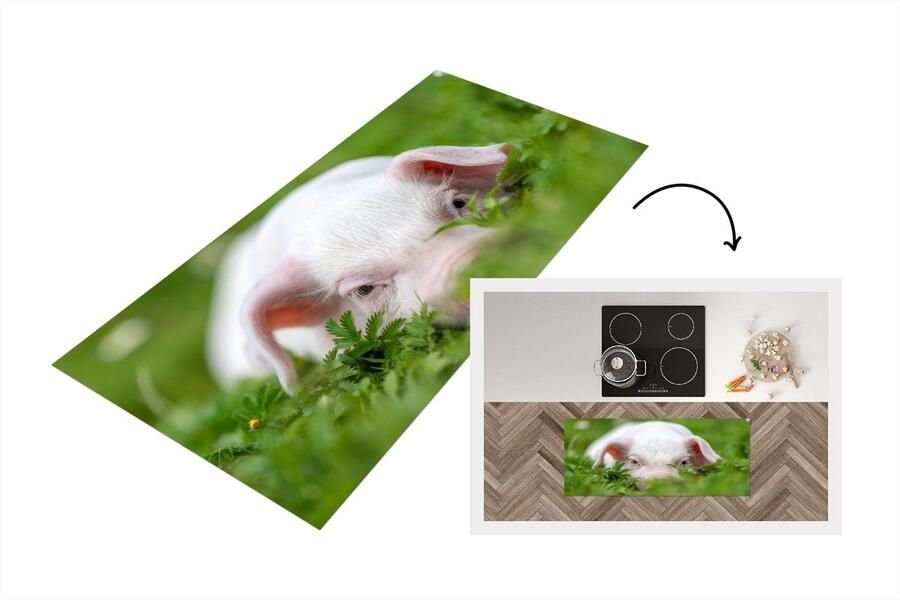 KitchenYeah Keukenloper Loper keuken Varken Dieren Big 120x50 cm Keukenloper vinyl