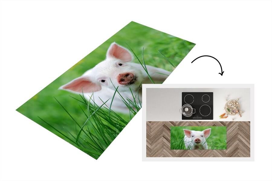 KitchenYeah Keukenloper Loper keuken Varken Dieren Big 120x50 cm Keukenloper vinyl