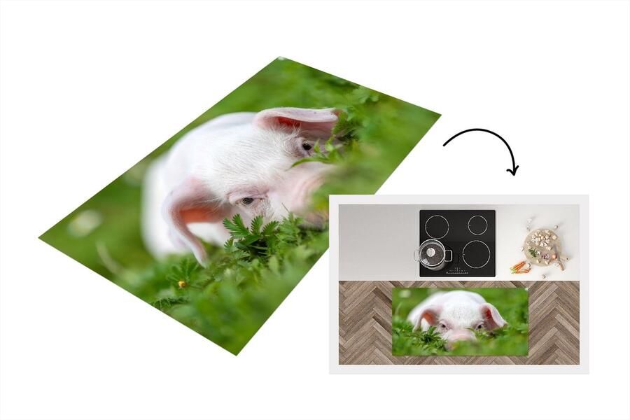 KitchenYeah Keukenloper Loper keuken Varken Dieren Big 120x60 cm Keukenloper vinyl