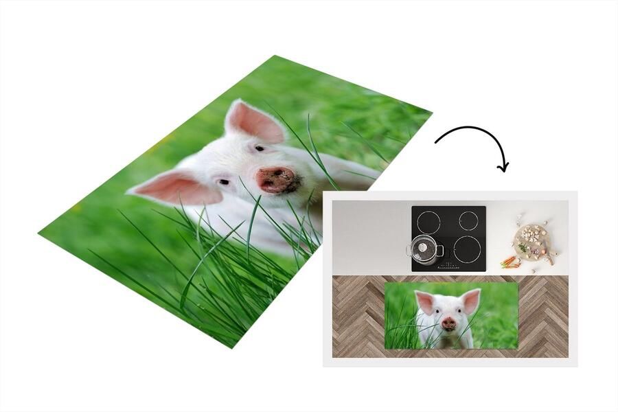 KitchenYeah Keukenloper Loper keuken Varken Dieren Big 120x60 cm Keukenloper vinyl