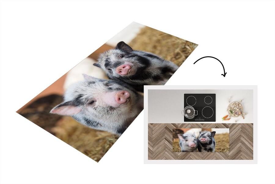 KitchenYeah Keukenloper Loper keuken Varken Dieren Varkentje 120x50 cm Keukenloper vinyl