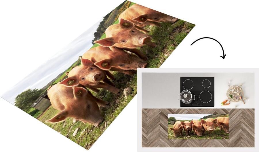 KitchenYeah Keukenloper Loper keuken Varkens Big Dieren 120x50 cm Keukenloper vinyl