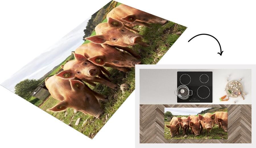 KitchenYeah Keukenloper Loper keuken Varkens Big Dieren 120x60 cm Keukenloper vinyl