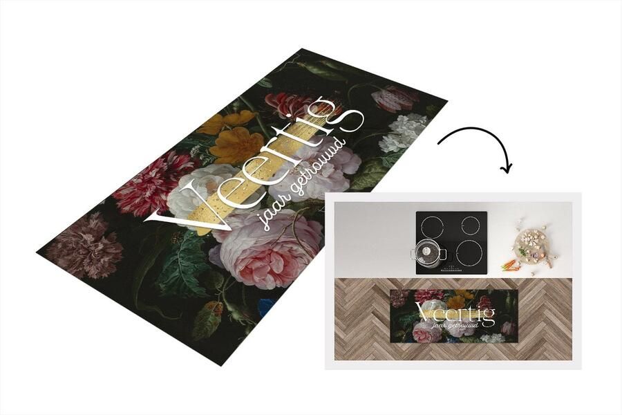 KitchenYeah Keukenloper Loper keuken Veertig jaar getrouwd Spreuken Jubileum Huwelijk Quotes 120x50 cm Keukenloper vinyl