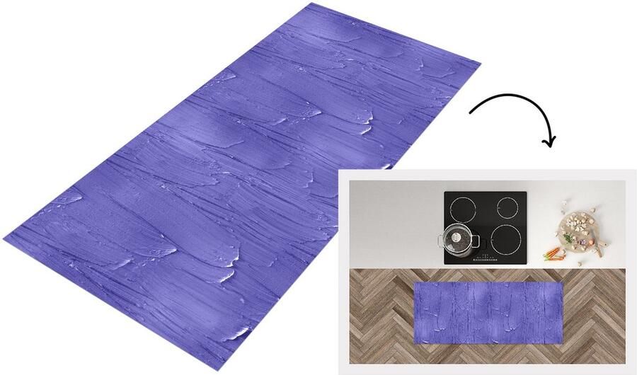 KitchenYeah Keukenloper Loper keuken Verf Patroon Paars 120x50 cm Keukenloper vinyl