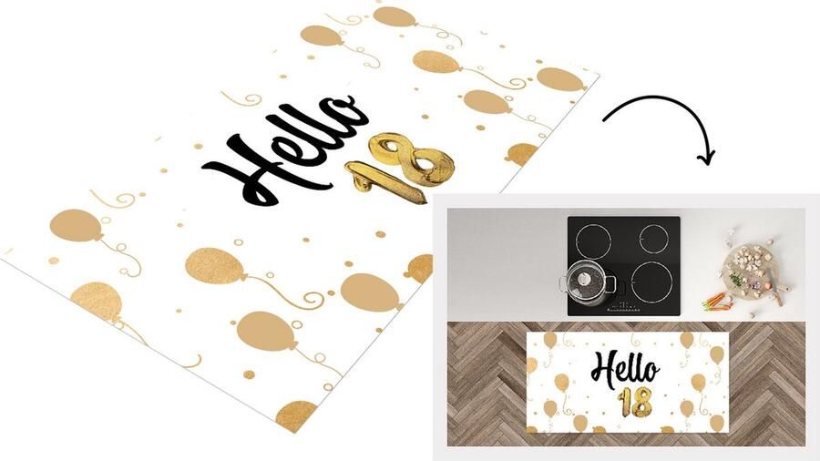 KitchenYeah Keukenloper Loper keuken Verjaardag 18 jaar Ballonnen 120x60 cm Keukenloper vinyl