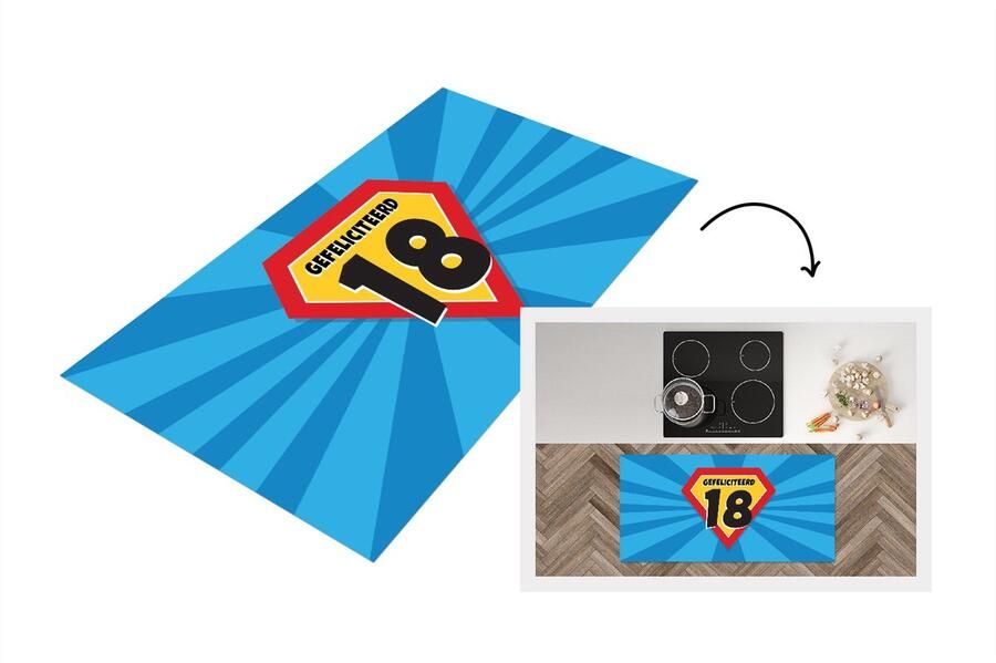 KitchenYeah Keukenloper Loper keuken Verjaardag 18 jaar Volwassen Cape 120x60 cm Keukenloper vinyl