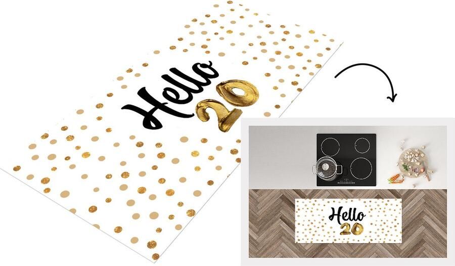 KitchenYeah Keukenloper Loper keuken Verjaardag 20 Jaar Stippen 120x50 cm Keukenloper vinyl