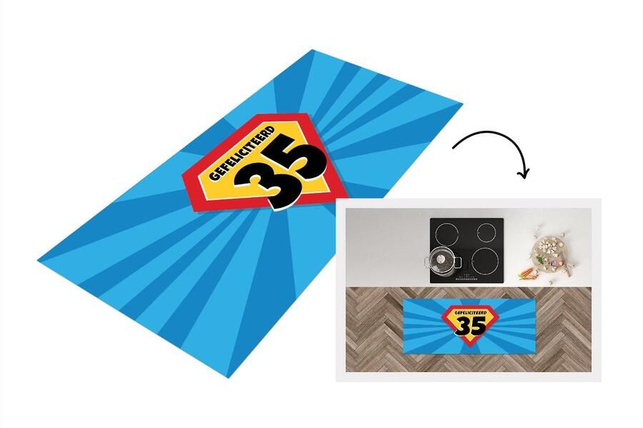 KitchenYeah Keukenloper Loper keuken Verjaardag 35 jaar Cadeau 120x50 cm Keukenloper vinyl