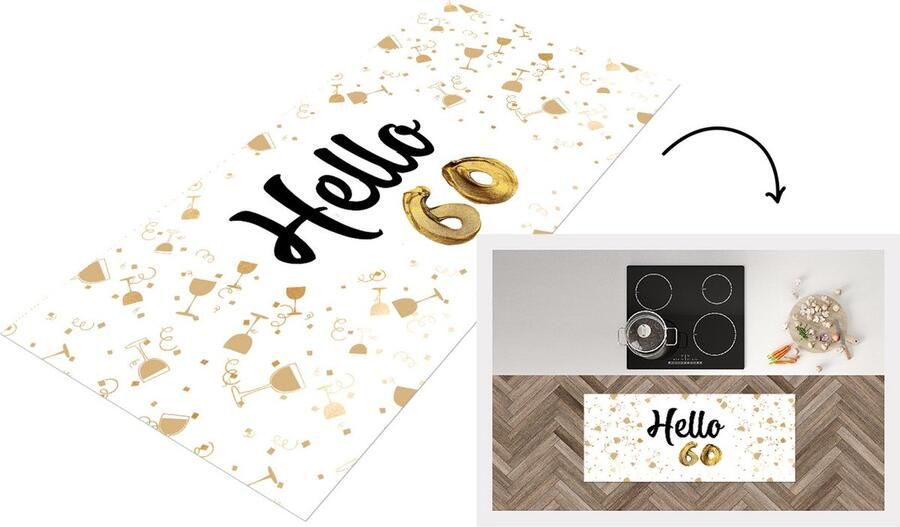 KitchenYeah Keukenloper Loper keuken Verjaardag 60 jaar Versiering 120x50 cm Keukenloper vinyl