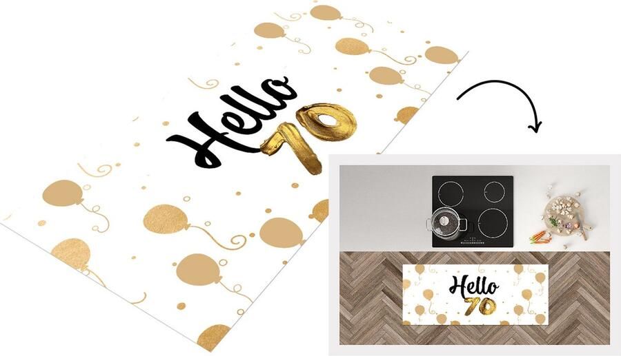 KitchenYeah Keukenloper Loper keuken Verjaardag 70 Jaar Design 120x50 cm Keukenloper vinyl