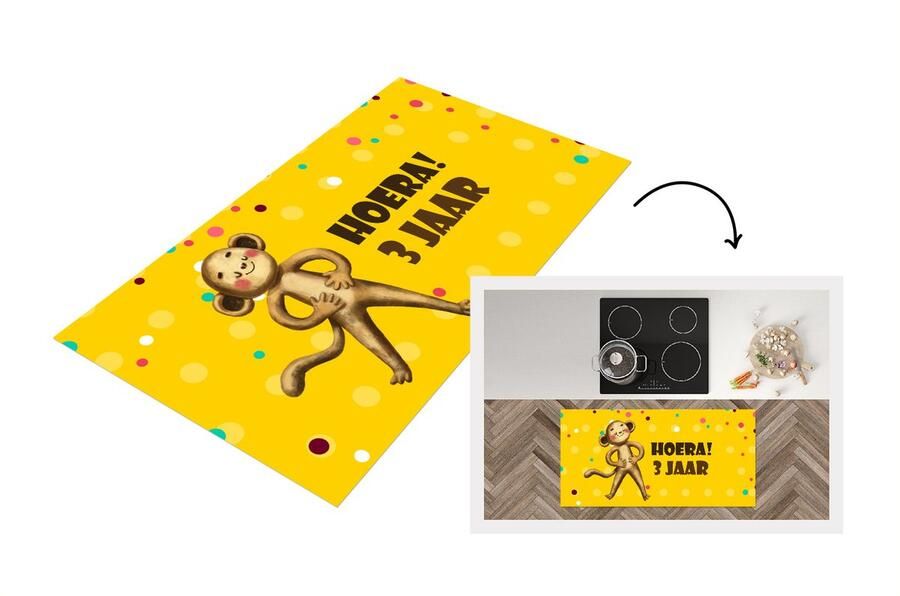 KitchenYeah Keukenloper Loper keuken Verjaardag Kind Jaar 120x60 cm Keukenloper vinyl