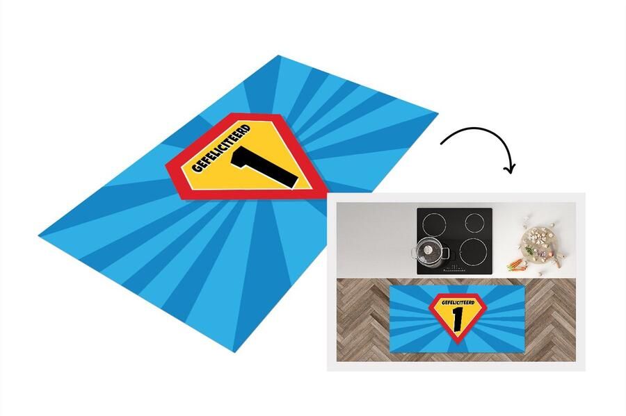 KitchenYeah Keukenloper Loper keuken Verjaardag Kinderen Jaar 120x60 cm Keukenloper vinyl