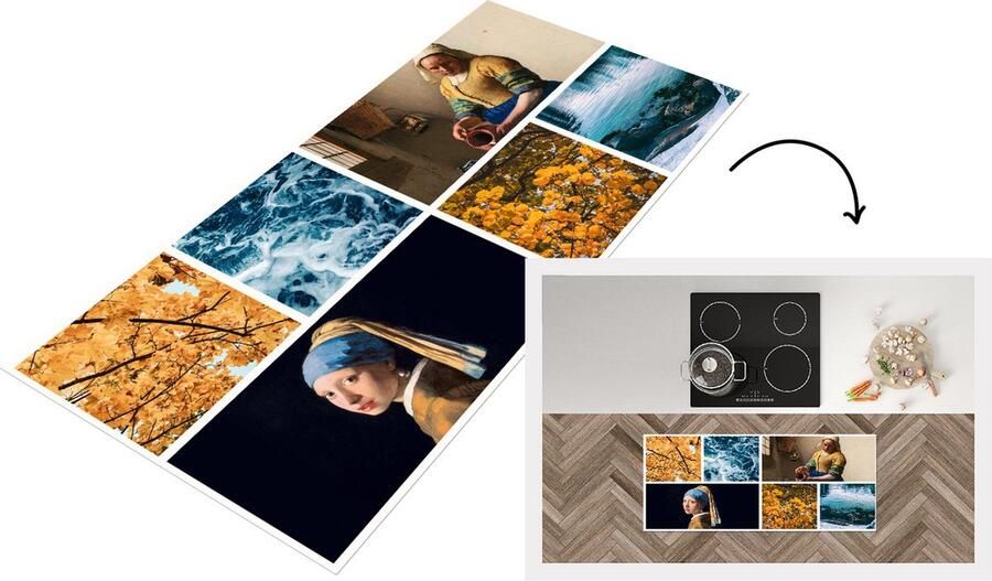 KitchenYeah Keukenloper Loper keuken Vermeer Meisje met de parel Melkmeisje 120x50 cm Keukenloper vinyl